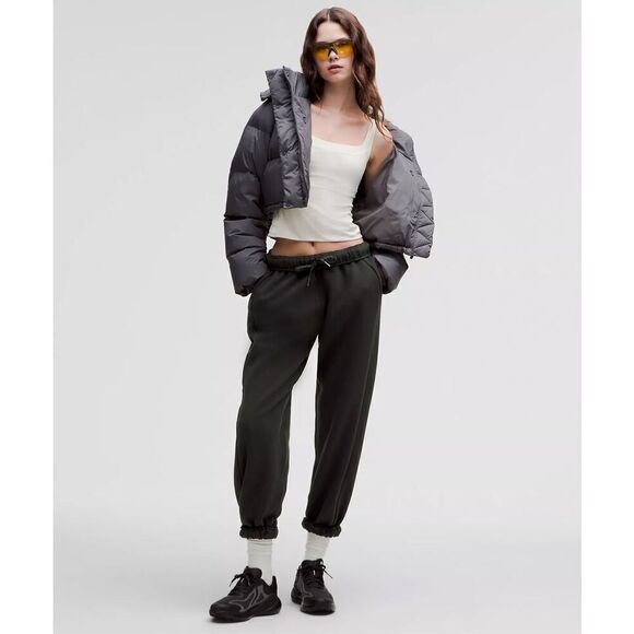 Lululemon Scuba Black MidRise Sz 4 Oversized Jogger Black Pockets - Picture 1 of 12